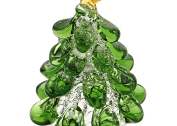 Elegant Glass Christmas Tree Sculpture for Stunning Holiday Table Decor